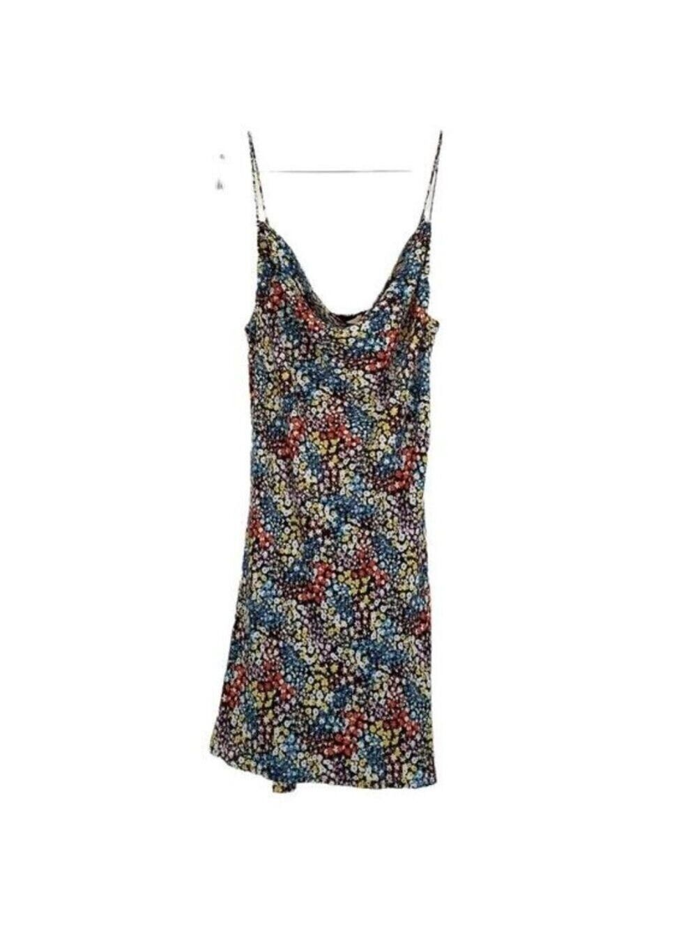 Rowa Women black floral spaghettis strap dress BNWOT sz XS cowl neck